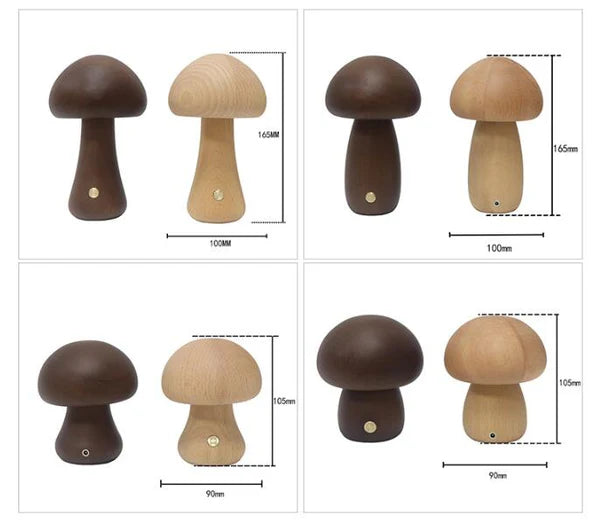 Drewniana lampka nocna LED w kształcie grzyba - GlowShroom
