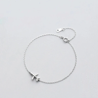 Silver Airplane Bracelet