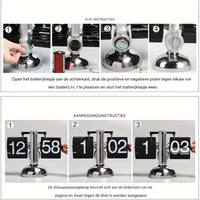 Retro Flip Clock with Steel Accent - TempoFlip