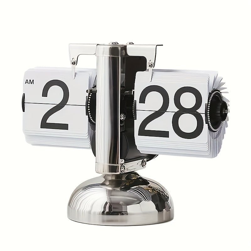 Retro Flip Clock with Steel Accent - TempoFlip