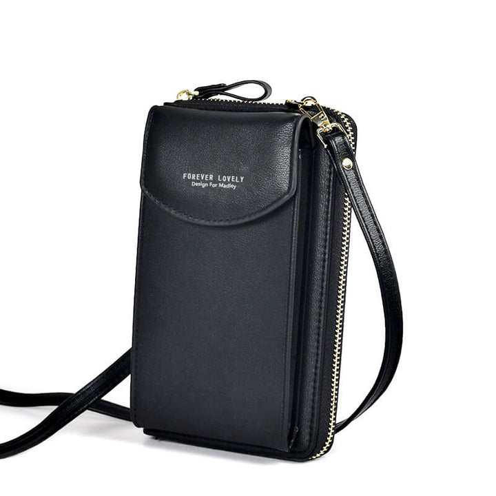 Compact PU Leather Shoulder Bag with Adjustable Strap