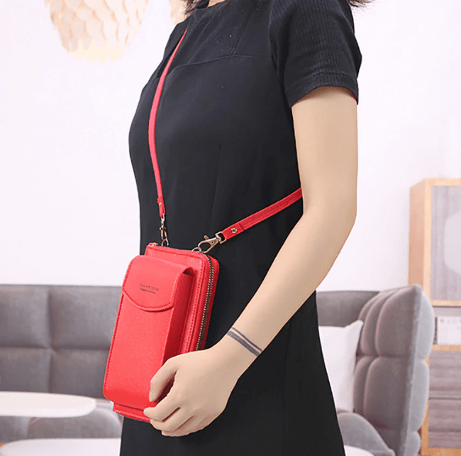 Compact PU Leather Shoulder Bag with Adjustable Strap