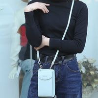 Compact PU Leather Shoulder Bag with Adjustable Strap