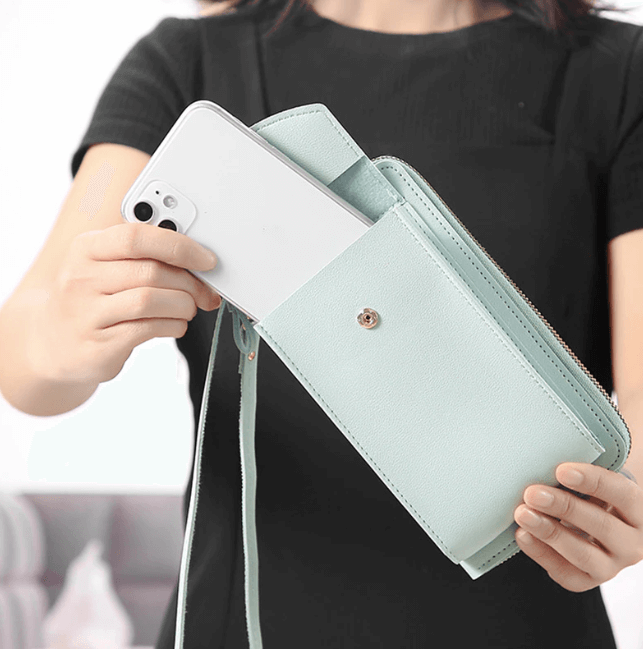 Compact PU Leather Shoulder Bag with Adjustable Strap