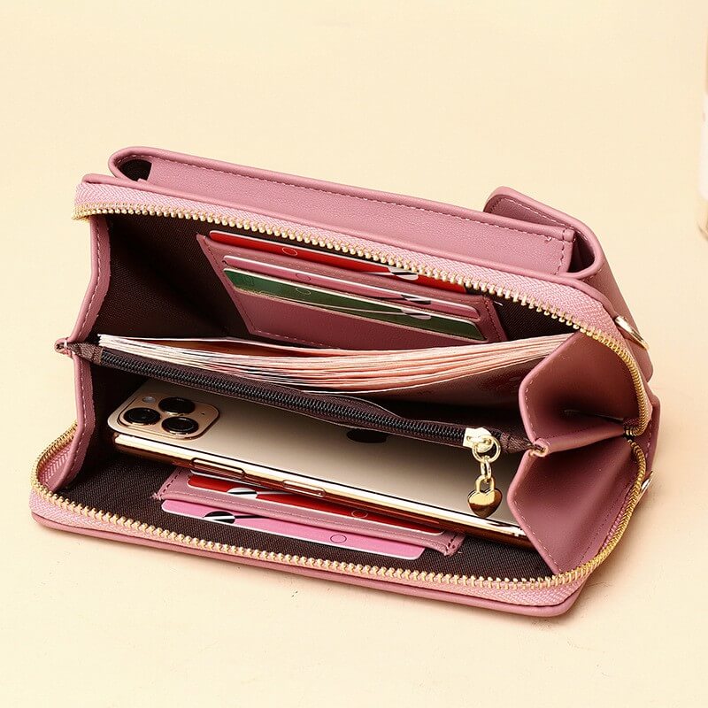 Compact PU Leather Shoulder Bag with Adjustable Strap