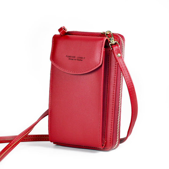 Compact PU Leather Shoulder Bag with Adjustable Strap