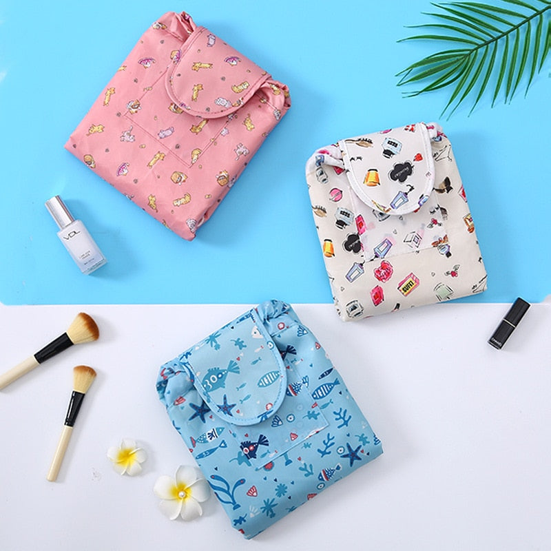 Portable Drawstring Cosmetic and Toiletry Bag - Travel Organizer