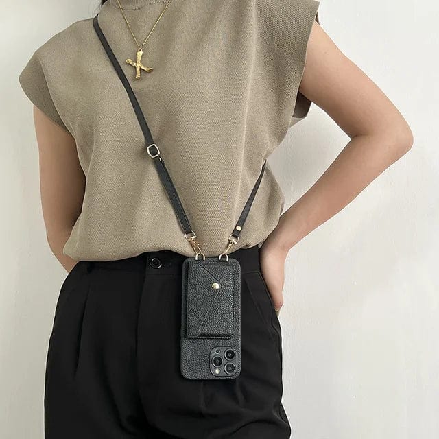Leren Crossbody Telefoonhoes - Urban Chic