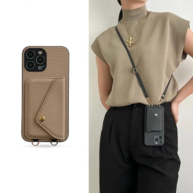 Leren Crossbody Telefoonhoes - Urban Chic