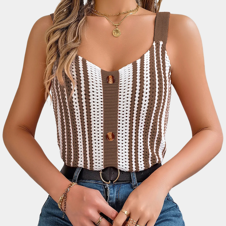 Trendy Opengewerkte Zomertop voor Dames - Naia