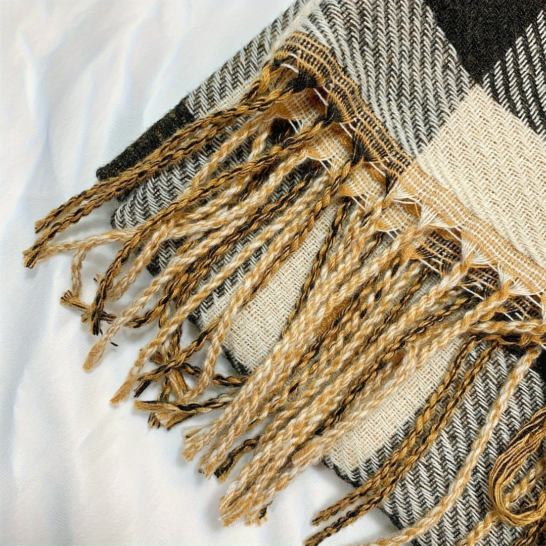 Plaid Women's Polyester Scarf for Autumn & Winter – Aurelie