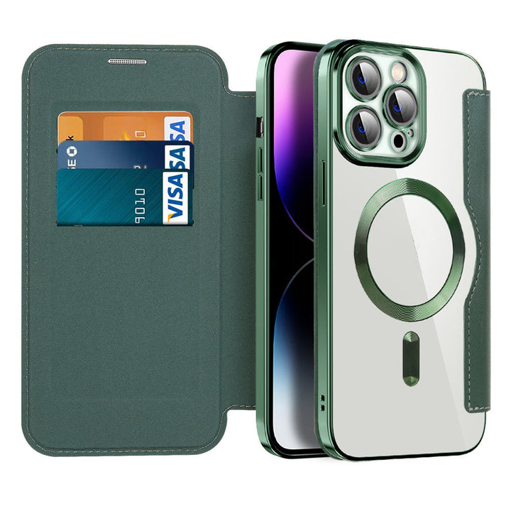 Funda abatible de cuero con adsorción magnética y protección RFID – Valtrix (1+1 GRATIS)
