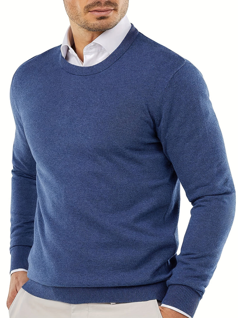 Modny sweter dziany z okrągłym dekoltem - Dante