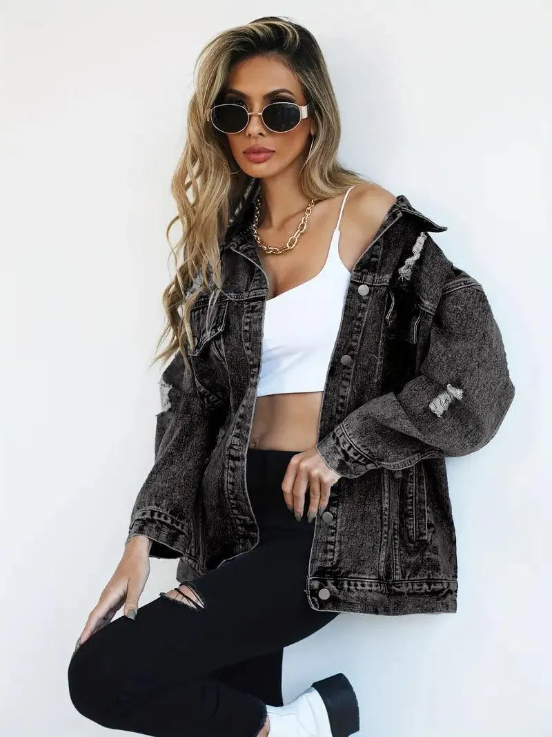 Waterproof & Lined Oversized Women's Denim Jacket – Talia