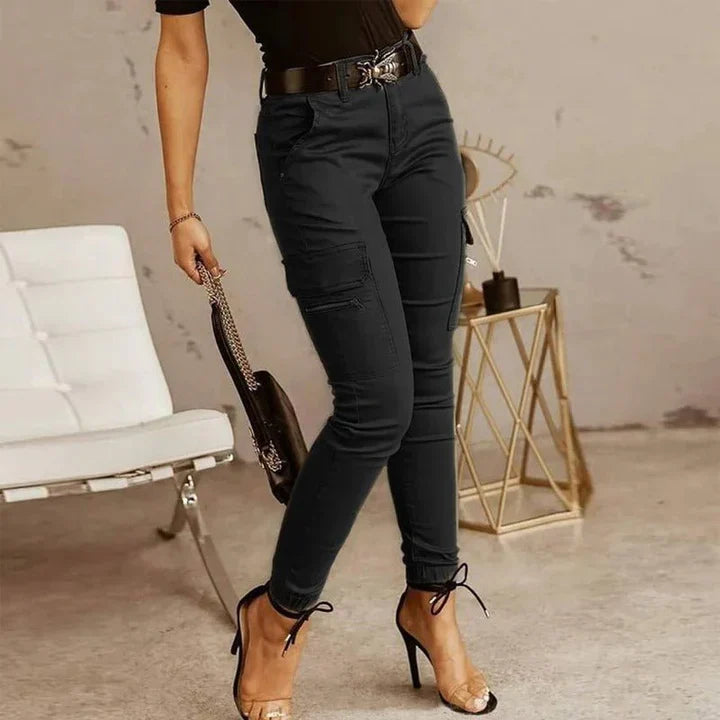 Dames Cargo Jeans met Elastische Boorden – Nadine