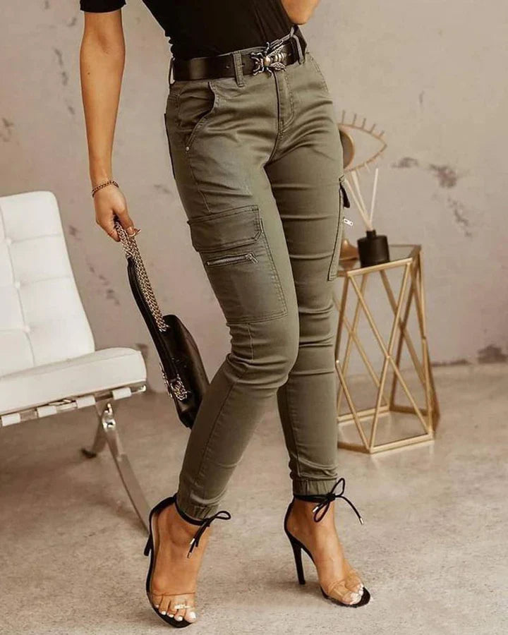 Dames Cargo Jeans met Elastische Boorden – Nadine