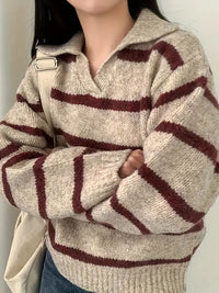 Knitted Women's Sweater with V-Neck – Sofie