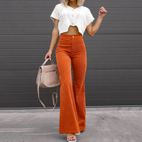 Women's flared pants in organic corduroy with high waist – Elegance Spice