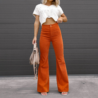 Women's flared pants in organic corduroy with high waist – Elegance Spice
