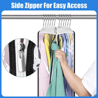 Transparent Garment Covers with Inserts – 6-Pack Storage Covers with Side Zipper