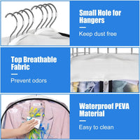 Transparent Garment Covers with Inserts – 6-Pack Storage Covers with Side Zipper