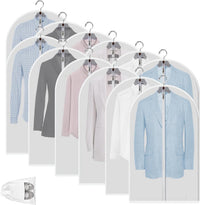 Transparent PEVA Clothing Storage Bags – 12 Pack Dustproof Garment Protectors