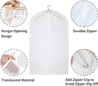 Transparent PEVA Clothing Storage Bags – 12 Pack Dustproof Garment Protectors