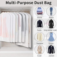 Transparent PEVA Clothing Storage Bags – 12 Pack Dustproof Garment Protectors