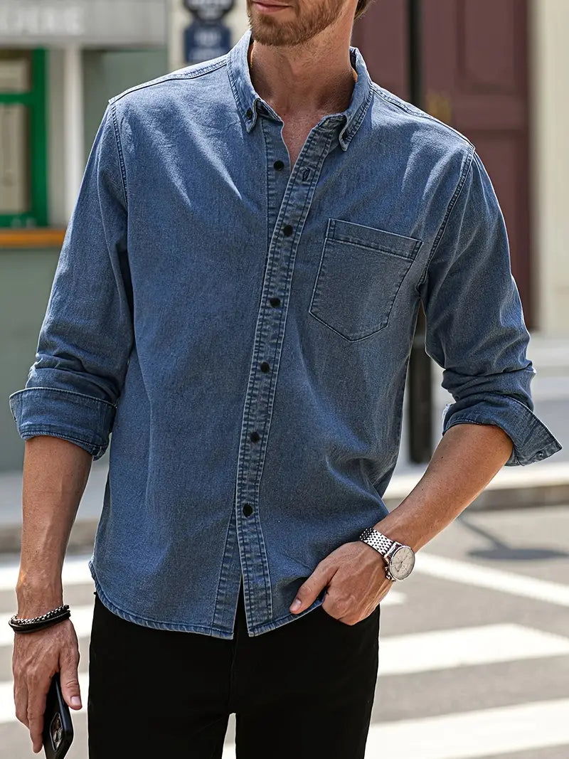 Herfst Denim Herenoverhemd – Milan