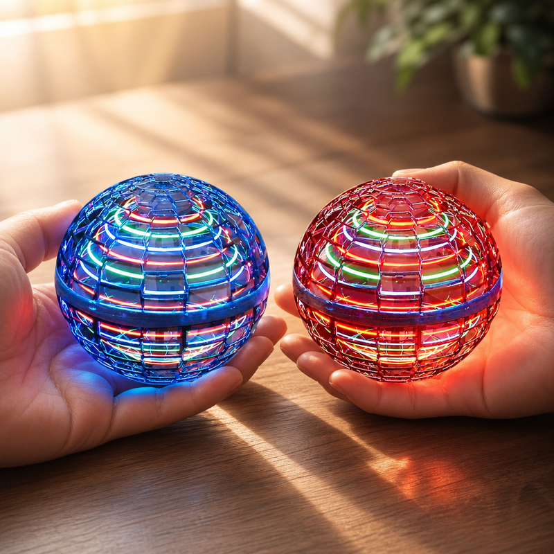 OrbFlyer zweefballen in blauw en rood