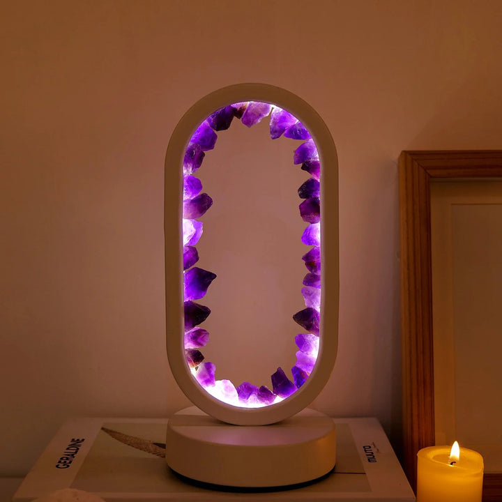 Ręcznie wykonana lampa z ametystem - Serenith