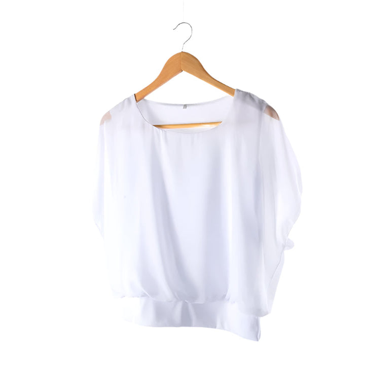 Women's Chiffon Blouse with Ruffle Sleeves – Ariana