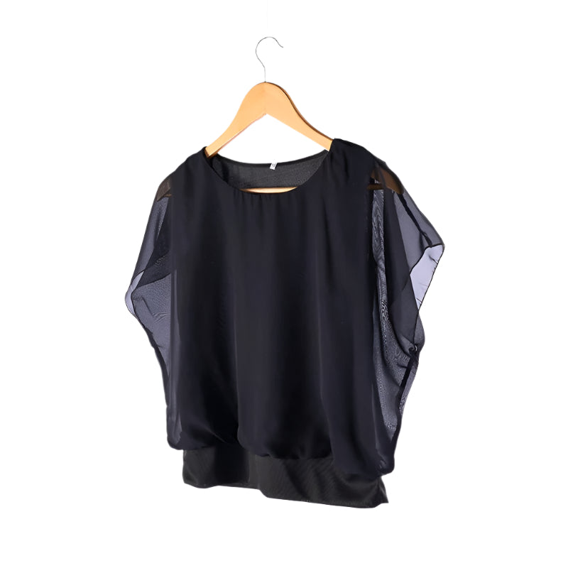 Women's Chiffon Blouse with Ruffle Sleeves – Ariana
