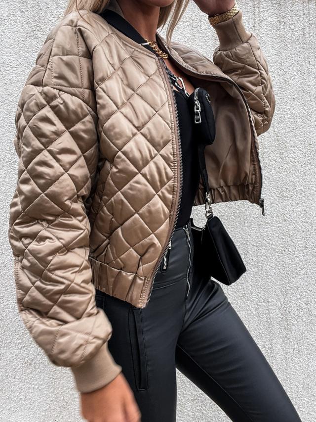 Quilted Women's Bomber Jacket with Pockets – Marisa