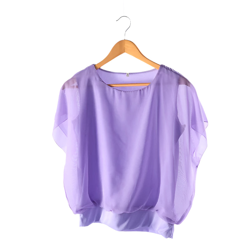 Women's Chiffon Blouse with Ruffle Sleeves – Ariana