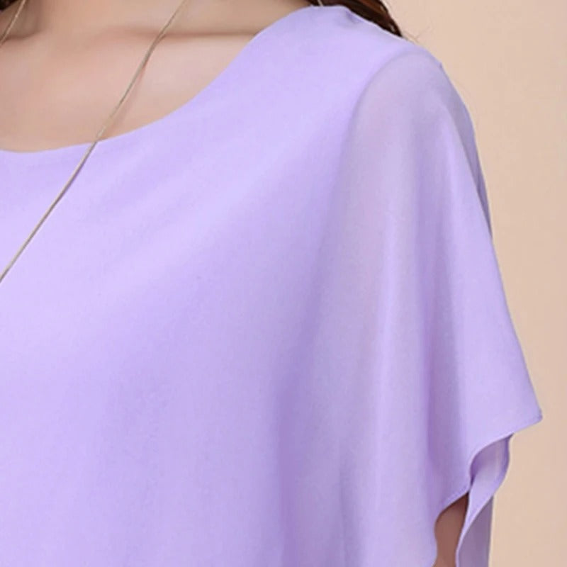 Women's Chiffon Blouse with Ruffle Sleeves – Ariana