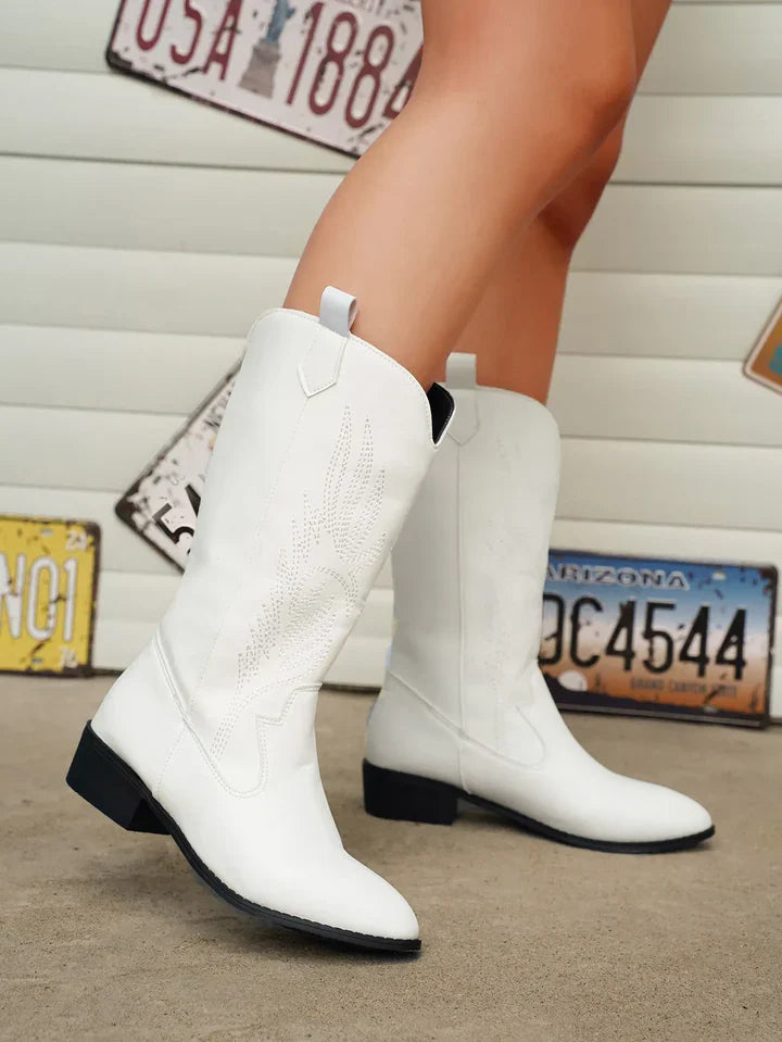 PU-Leren Dames Cowboylaarzen met Zachte Voering - Clara