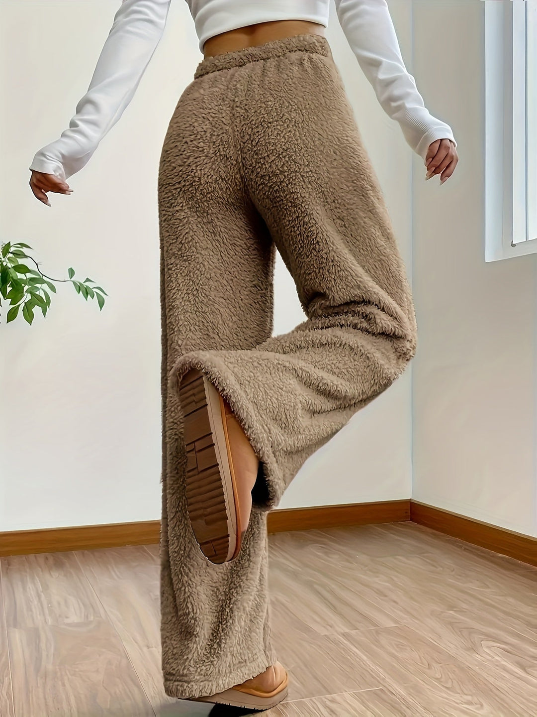 Zachte Teddy Sherpa Loungebroek Voor Dames – Noémie