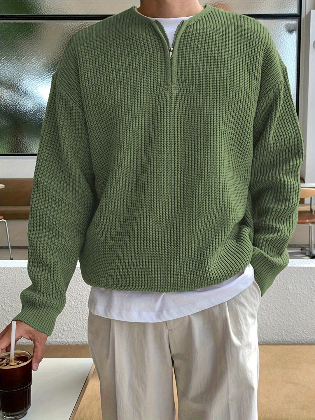Loose Striped Knitted Sweater for Men - Ronan