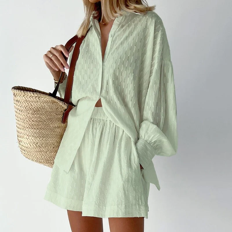 Two-Piece Summer Set with Blouse and Shorts – Isla