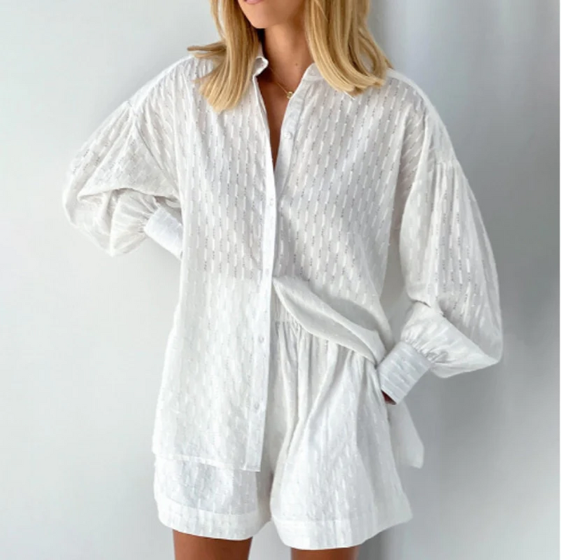 Two-Piece Summer Set with Blouse and Shorts – Isla