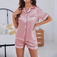 Satin Summer Pajama Set for Women - Veloura