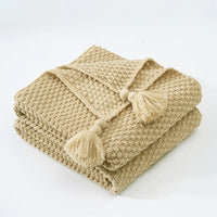 Scandinavian Knitted Wool Blanket - Aurora
