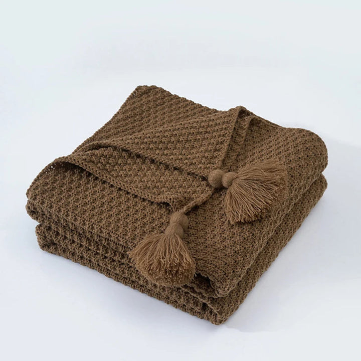 Scandinavian Knitted Wool Blanket - Aurora