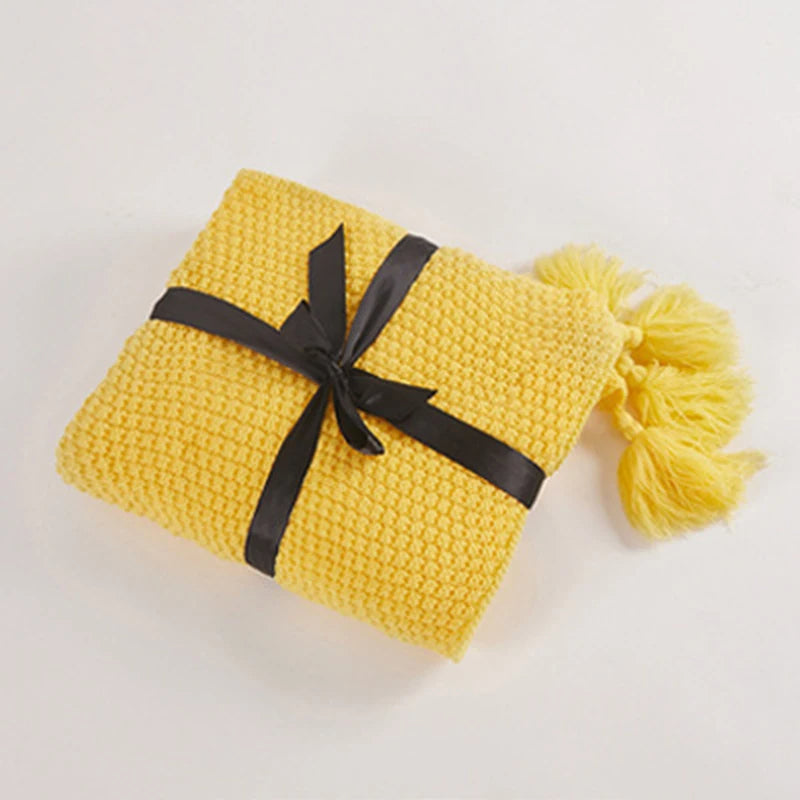 Scandinavian Knitted Wool Blanket - Aurora