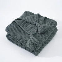 Scandinavian Knitted Wool Blanket - Aurora