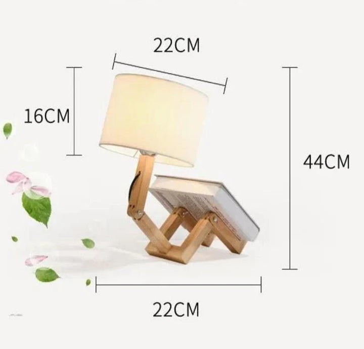 Wooden Table Lamp with Book Holder - RutanFlex
