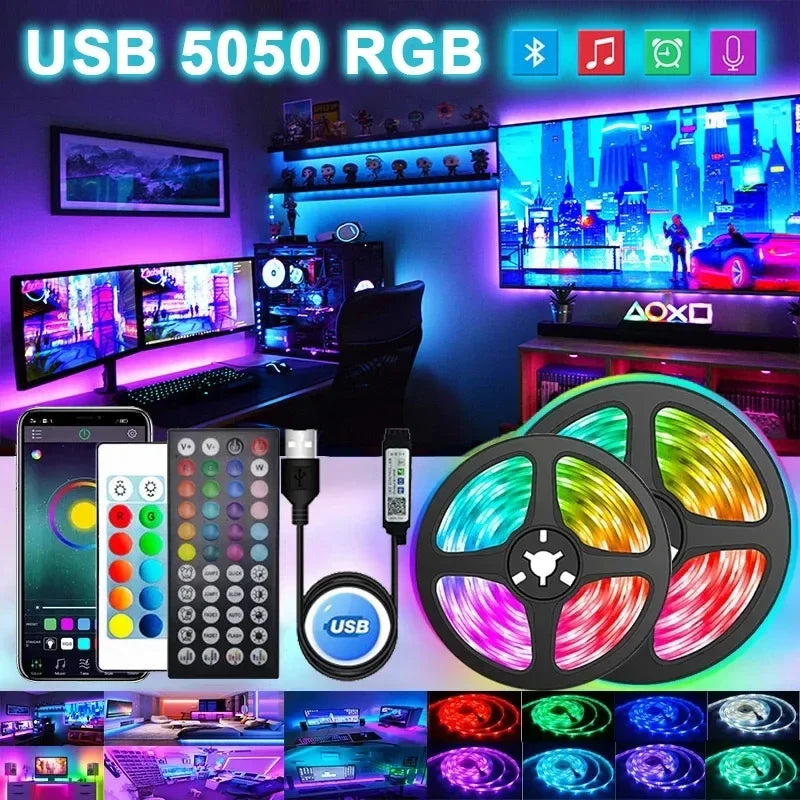 Pasek LED USB z zmianą koloru - oświetlenie RGB do dekoracji pokoju i podświetlenia telewizora