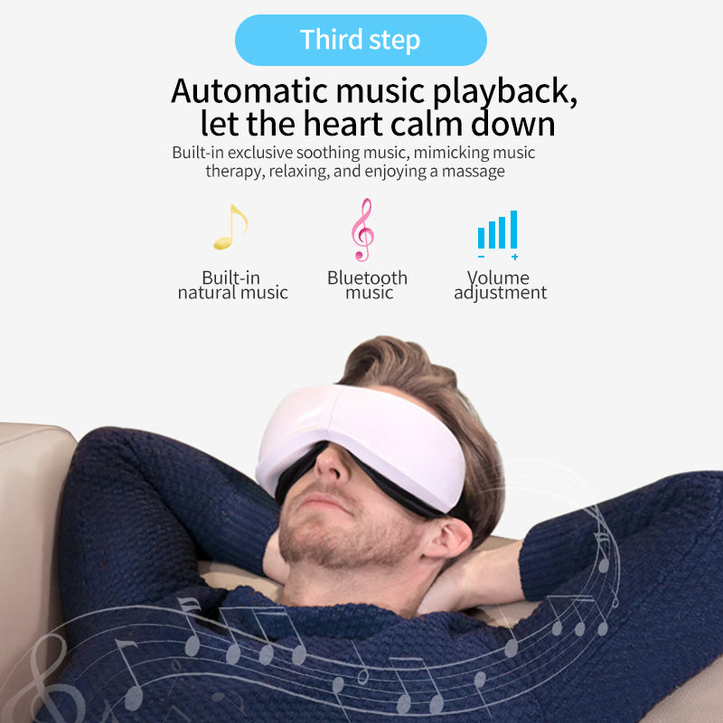 EYE MASSAGE DEVICE - AIR PRESSURE, VIBRATION & WARM COMPRESS WITH BLUETOOTH MUSIC