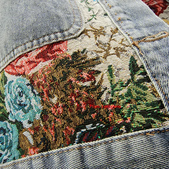 Trendy Bloemen Denim Jack voor Dames - Amaline